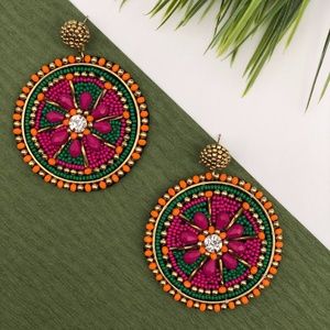 SEED BEAD MANDALA EARRINGS